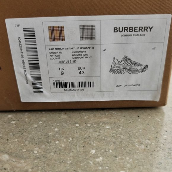 Burberry Arthur in Midnight Navy, size 43 - Picture 9 of 9